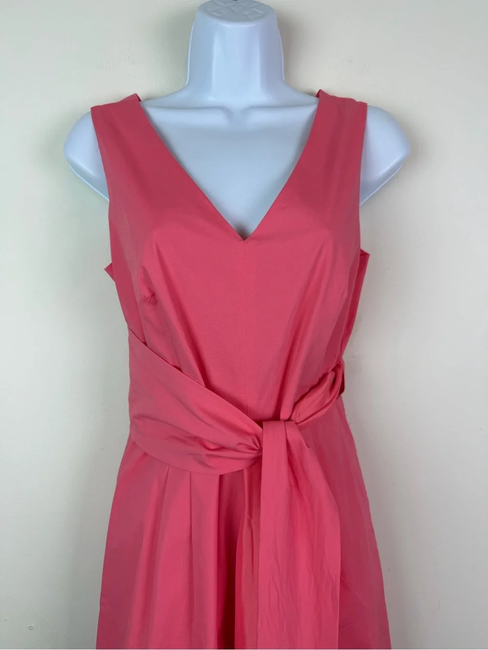 NWT J. Crew Wrap-Tie Jumpsuit in Stretch Poplin Bright Coral Size 4